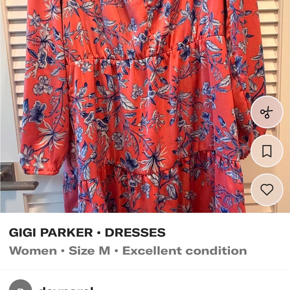Parker Women's Long Sleeve Floral Dress - Red and Blue